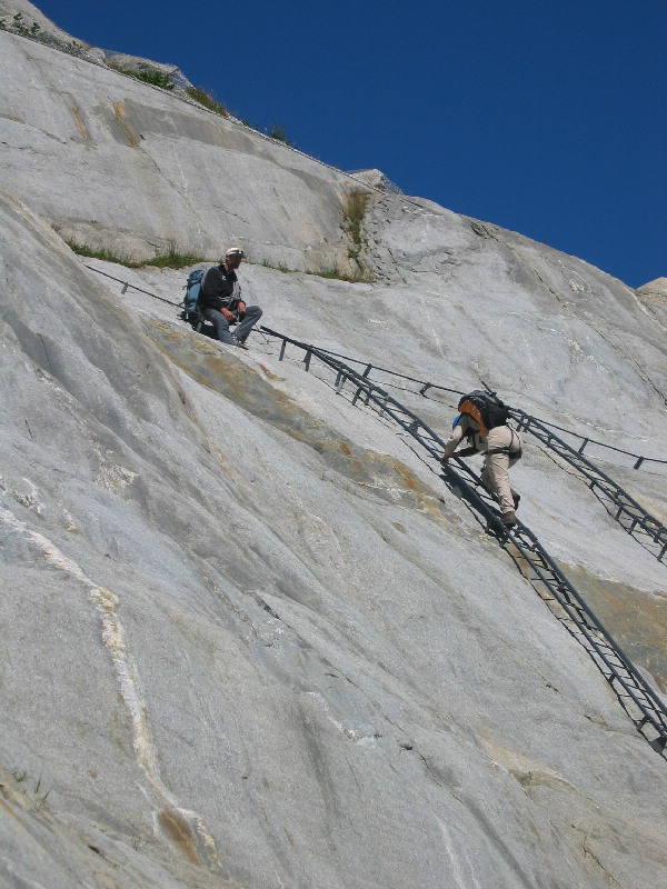 Descending the Montenvers ladders