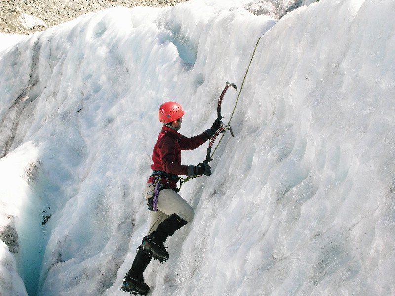 Ruth ice climbing