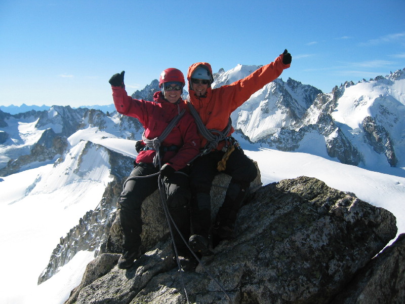 Ruth & Jane on the summit of the Aiguille Du Tour